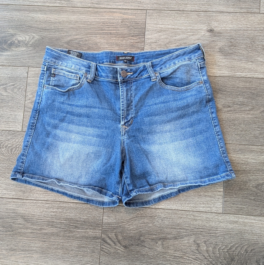 Dear John Indigo Denim Shorts with‎ Brass Button